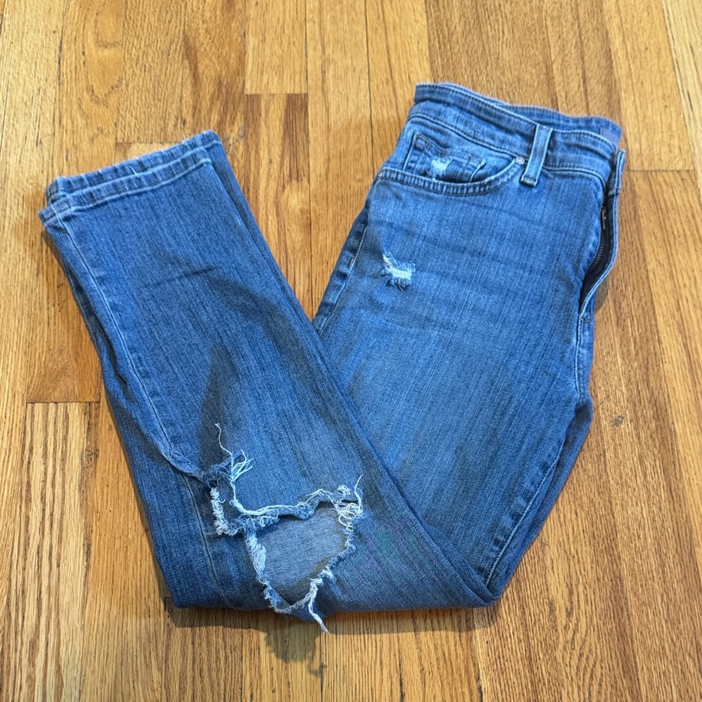 Joe’s Jeans Distressed Blue Mid Rise Straight Leg Women's Jeans Size 29